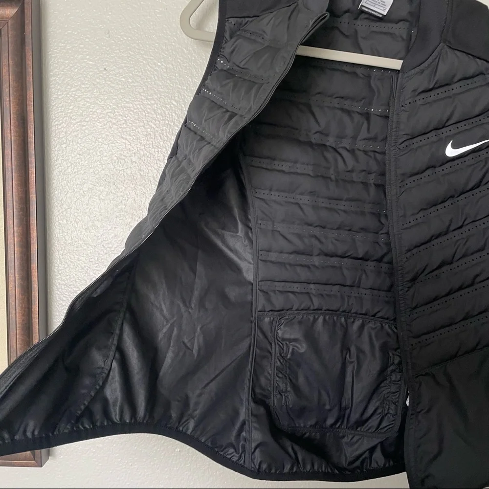 Nike Aeroloft 800 Black Down Fill Sleeveless Full Zip Running Vest Size Small - Picture 7 of 10